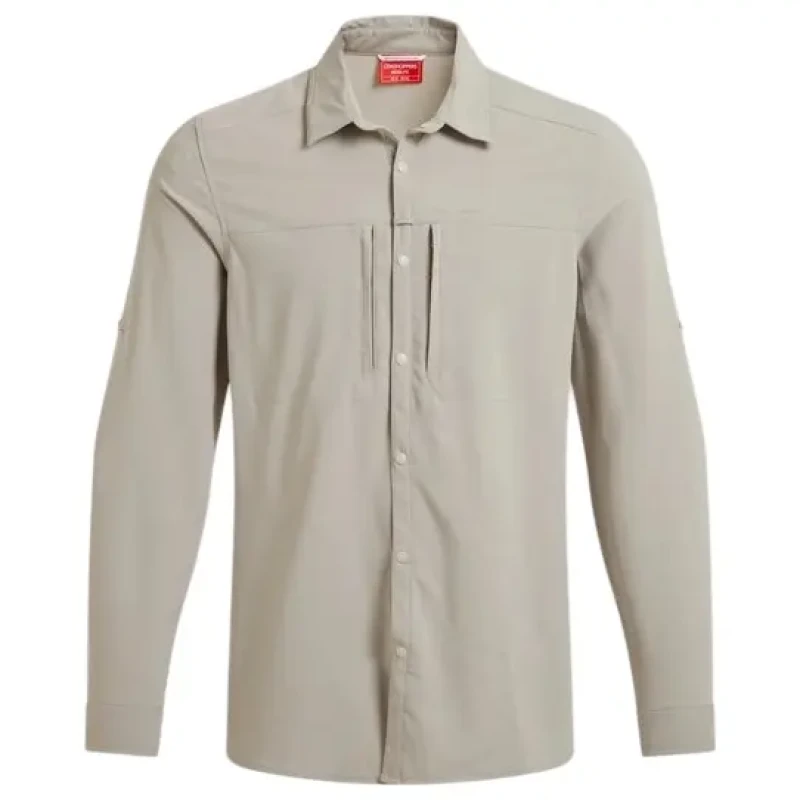 Image of Long sleeve shirt Craghoppers Nosilife Pro Langarm Hemd V Beige Male S