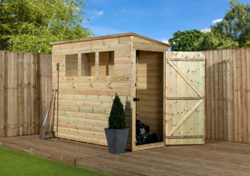 Image of Empire Sheds Empire 2600 Pent 6X3 Pressure Treated Tongue And Groove Wooden Garden Shed Door Right Side Panel (6' X 3' / 6ft X 3ft) (6X3)
