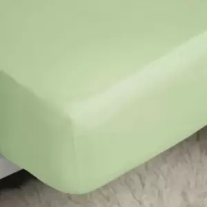 Image of Belledorm 200 Thread Count Cotton Percale Deep Fitted Sheet (Double) (Mint) - Mint