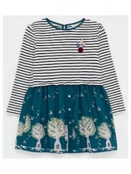 Image of White Stuff Girls Wishing Tree Dress - Teal, Size 9-10 Years, Women