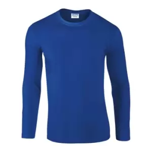 image of Gildan Mens Soft Style Long Sleeve T-Shirt (S) (Royal)