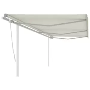 image of Vidaxl Manual Retractable Awning With Posts 6X3 M Cream