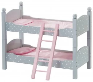 image of Olivias Little World Polka Dot Doll Double Bunk Bed.