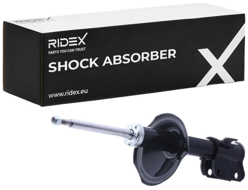 Image of RIDEX 854S1071 Shock absorber Left, Gas Pressure, Twin-Tube, Suspension Strut, Bottom Clamp Shock Absorber (854)