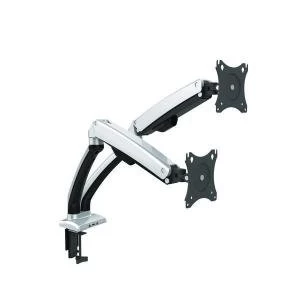 image of Contour Ergonomics Double Monitor Arm Black Silver CE04632