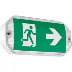 image of Loops - Outdoor Rated Emergency Exit Bulkhead Wall Light - 3W Daylight White LED - IP65