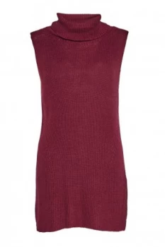 image of French Connection Abel Sleeveless High Neck Jumper Red