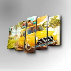 Image of 5PUC-069 Multicolor Decorative Canvas Painting (5 Pieces)