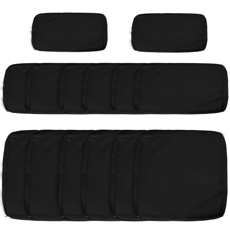 Image of Outsunny Outsunny - Garden Rattan Sofa Set Polyester Cover Replacement No Cushion Black 84B-426V00BK