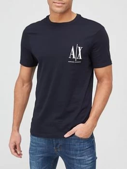 image of Armani Exchange AX Small Icon Logo T-Shirt Navy Size 2XL Men