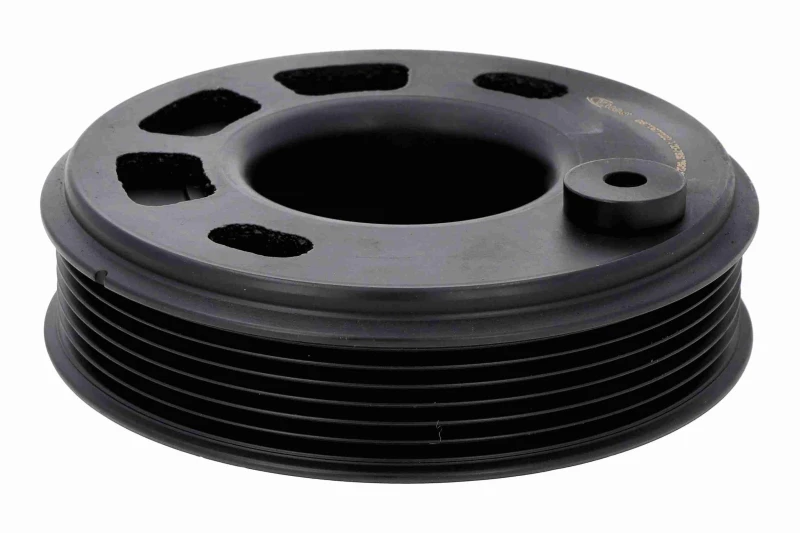 Image of VAICO V10-7819 Crankshaft Pulley Green Mobility Parts Decoupled, Ø: 135mm, Number of ribs: 5, 6PK Elastomer Belt Pulley,crankshaft (3213)