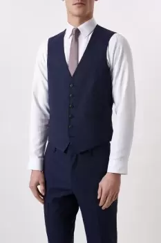 Image of Skinny Fit Navy Marl Waistcoat
