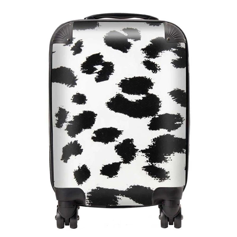 Image of Warren Reed - Designer Black Leopard Print Suitcase Size: Large Black Unisex Large