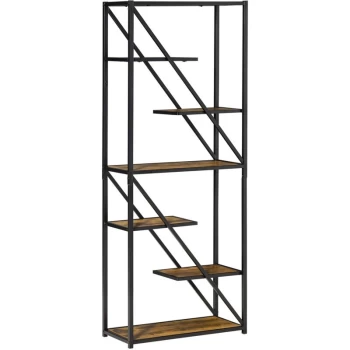 image of Industrial Storage Shelf Bookcase Standing Display Rack Living Room Study - Homcom