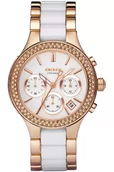 Image of Ladies DKNY Chambers Ceramic Chronograph Watch NY8183