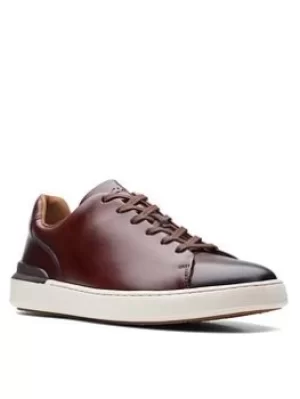 Image of Clarks Courtlite Lace Trainer, Dark Tan, Size 9, Men