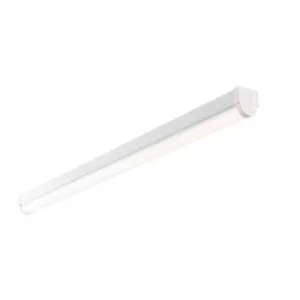 Image of Rular Integrated LED 5ft Linear High Lumen Emergency Batten Flush Light Opal, Gloss White