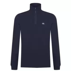 image of CP Company Piquet Quarter Zip Sweater - Blue