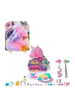 Image of Polly Pocket Rainbow Unicorn Salon Playset
