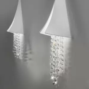Image of Kolarz Lighting - Kolarz FONTE DI LUCE - Integrated LED Designer Crystal Wall Light White Matt