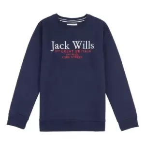 image of Jack Wills Kids Script Crew Neck Sweatshirt - Blue