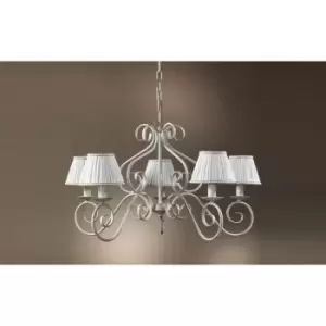 image of Vivienne 5 Light Multi Arm Chandelier With Shades, White