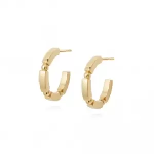 Image of Stacked Chunky Midi Hoops 18ct Gold Plate Earrings EB8007_GP