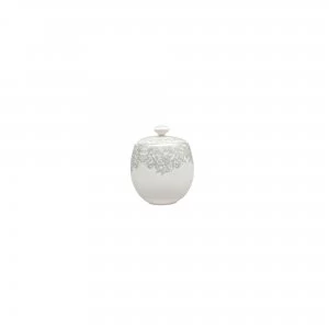 image of Denby Monsoon Filigree Silver Covered Sugar