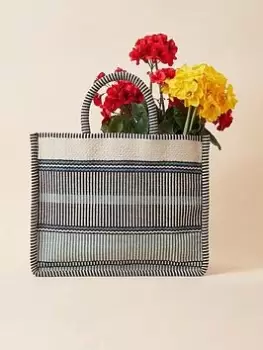 Image of Accessorize Stripe Woven Large Handheld Bag, Multi, Women