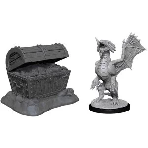 D&D Nolzur's Marvelous Miniatures (W13) Bronze Dragon Wyrmling&Pile of SeaFound Treasure