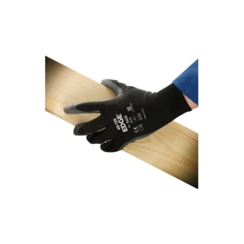 Image of 48-126 Edge Pu Palm Black Glove Size 10 - Ansell