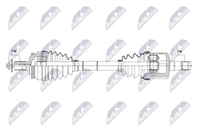 Image of NTY NPW-VV-037 Drive shaft Front Axle Left Drive Shaft (13)