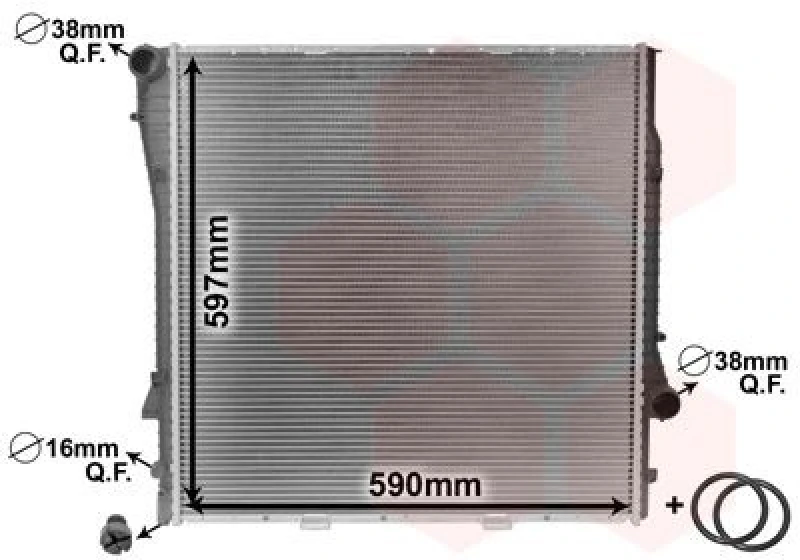 Image of VAN WEZEL Engine radiator VAN WEZEL 06002275