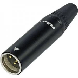 Image of XLR connector Plug straight Number of pins 4 Black Rean AV RT4MC B