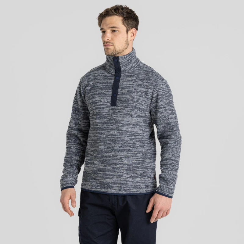 Image of Craghoppers Mens Crag Finnian 1/4 Zip Fleece Blue Navy Ml male 2X Large