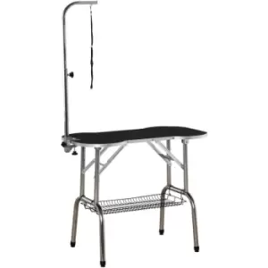 Image of PawHut Pet Foldable Grooming Table w/ Adjustable Arm Non-Slip Tabletop Leash