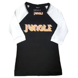 Image of Jungle - Colour Logo Ladies Large T-Shirt - Black,White