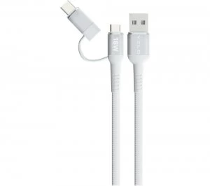 Image of VELD VUCM1 Super-Fast USB to Micro USB & USB Type-C Cable - 1 m