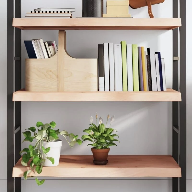 Image of VIDAXL Wall Shelf 100x50x(2-6) cm Untreated Solid Wood Oak Vidaxl 8720845812898