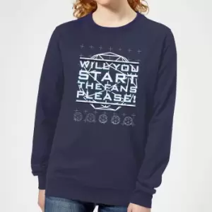 Image of Crystal Maze Will You Start The Fans Please! Womens Sweatshirt - Navy - XS - Navy