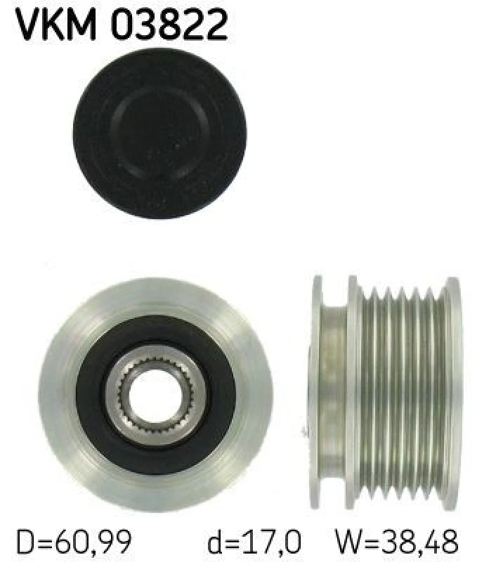 Image of SKF Alternator clutch pulley SKF VKM 03822