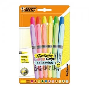 image of Bic Highlighter Grip Assorted PK12