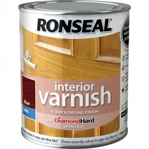 image of Ronseal Interior Satin Quick Dry Varnish Teak 750ml