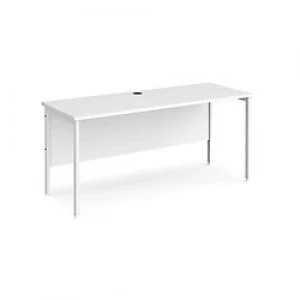 Image of Maestro 25 H-Frame Home Office Desk 600 mm Depth White, Walnut