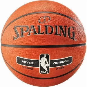 image of Spalding NBA Silver Outdoor Basketball Tan - Size 5