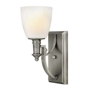 Image of 1 Light Wall Light Antique Nickel Glass Shade, E27