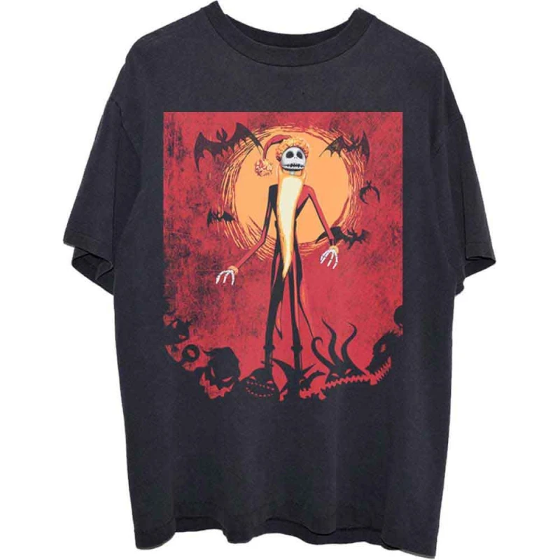 Image of Disney Jack Orange Sun T Shirt Black unisex