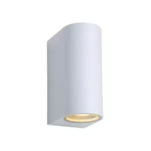 image of Lucide ZoraLed Modern Up Down Wall Spotlight Outdoor LED Dim. GU10 2x5W 3000K IP44 White