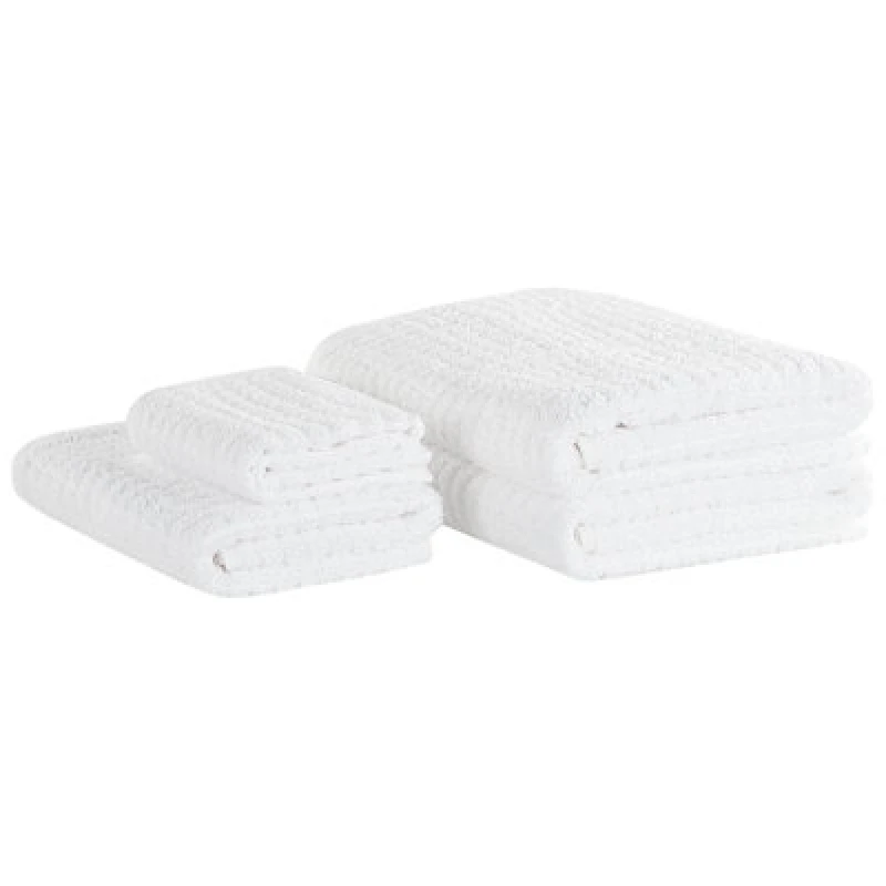 Image of Beliani Set Of 4 Towels Atai Cotton White