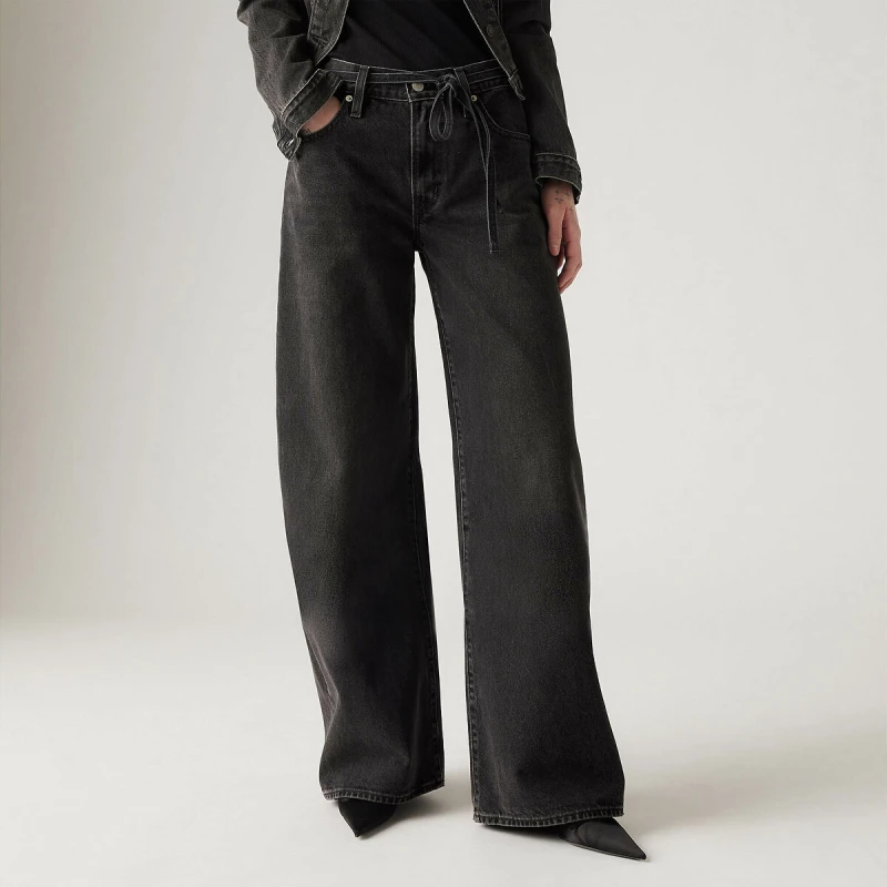 Image of Levis XL STRAIGHT womens Flare / wide jeans in Black